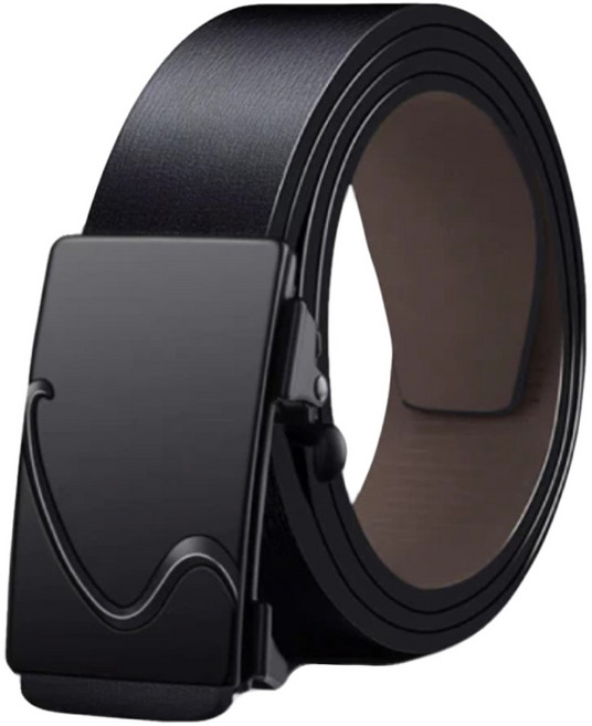 本革職人 真皮男仕休閒百搭精選系列 率性S曲線款薄型免鑽孔伸縮自動扣皮帶