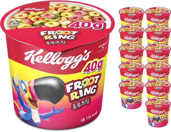 후루트링 컵 시리얼, 40g, 12개