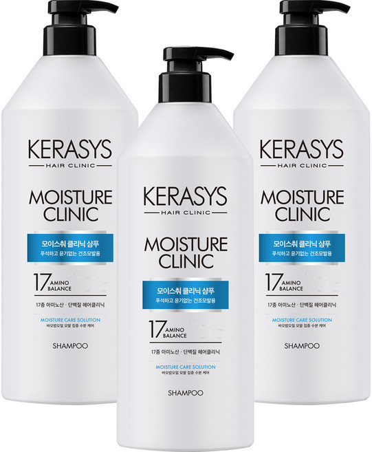 케라시스 모이스춰 클리닉 단백질 샴푸, 980ml, 3개