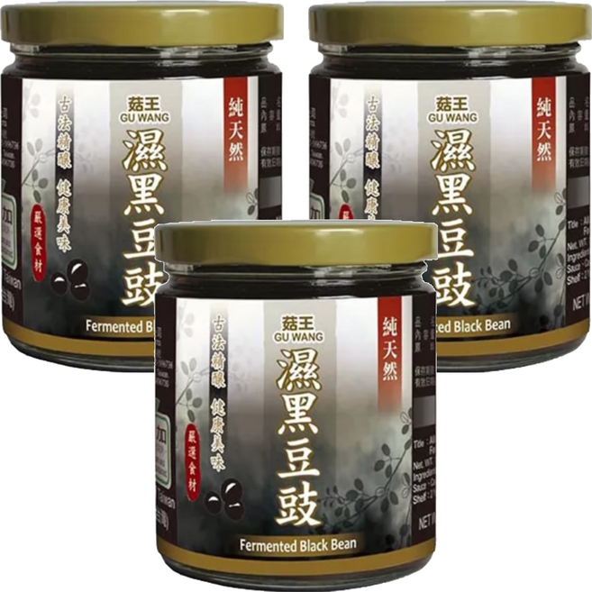 菇王 濕黑豆鼓, 240g, 3罐