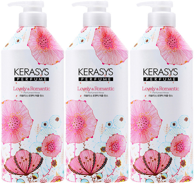 케라시스 러블리 앤 로맨틱 퍼퓸 린스, 980ml, 3개