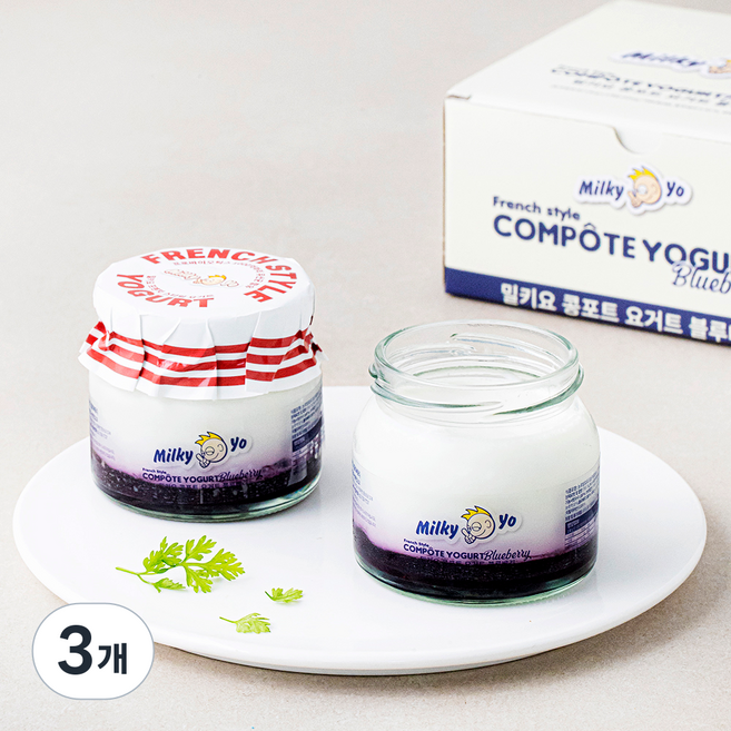 밀키요 프렌치스타일 콩포트 요거트 블루베리, 520g, 3개