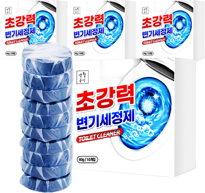 생활공식 초강력 변기세정제 10p, 40g, 4개