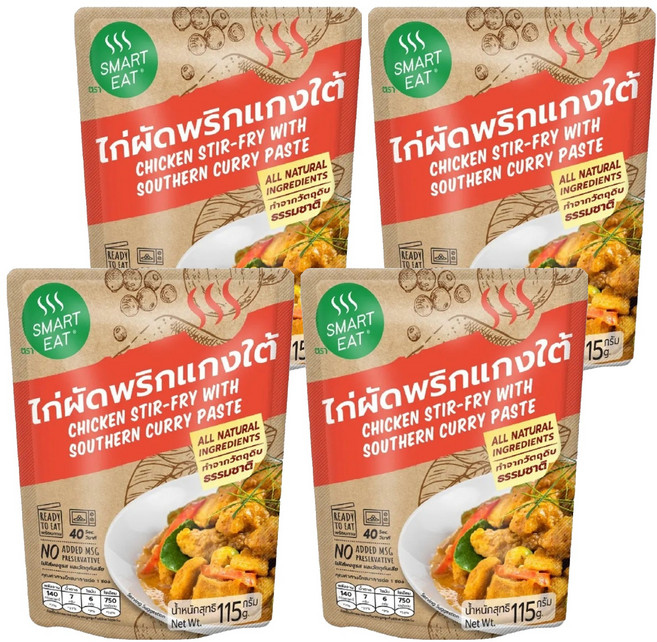 SMART EAT 南方風味即食調理包 咖哩打拋雞肉, 115g, 4包