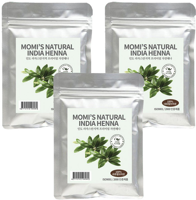 India Henna染髮劑, Natural Brown, 3包