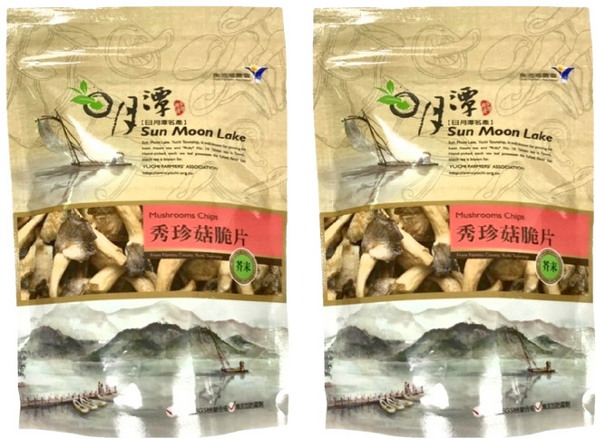魚池鄉農會 秀珍菇脆片 日月潭特色休閒食品 嚴選優良香菇, 90g, 2包