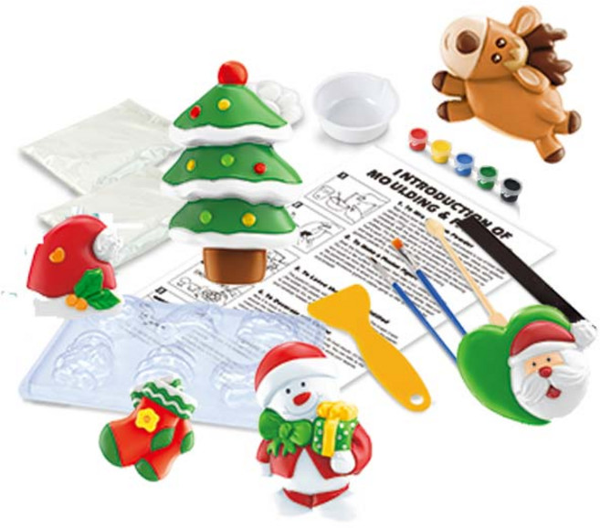 조이키즈 DIY 석고모형 색칠 냉장고자석 만들기세트, 크리스마스, 1세트
