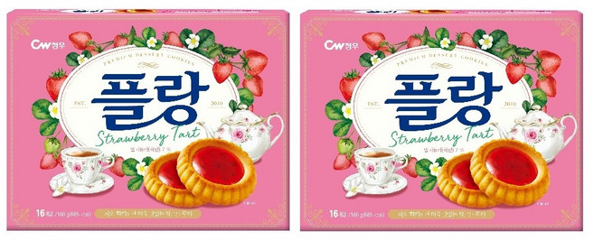청우식품 플랑 딸기 타르트 쿠키, 160g, 2개