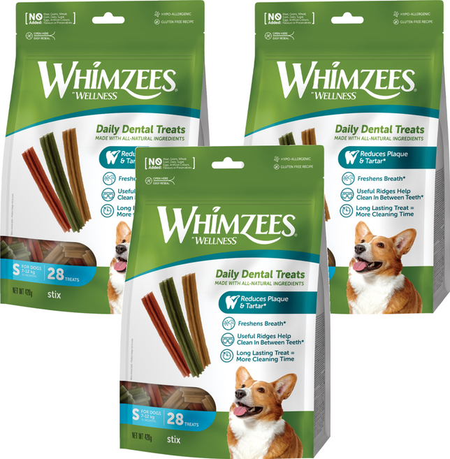 웰니스윔지스 강아지 덴탈껌 밸류백 S, 치아건강강, 420g, 3개