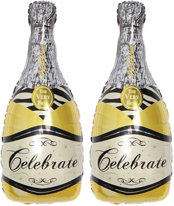 타이탄 생일 파티 풍선, 황금 술병, 2개