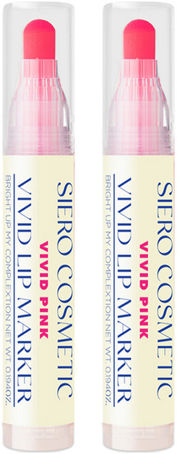[純素美妝] SIERO COSMETIC 鮮豔唇彩筆, 鮮豔粉, 5.5g, 2個