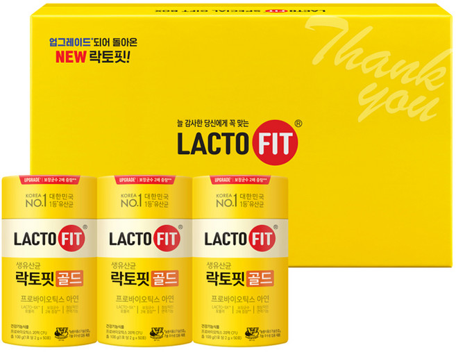 락토핏 골드 유산균 선물세트, 100g, 3개