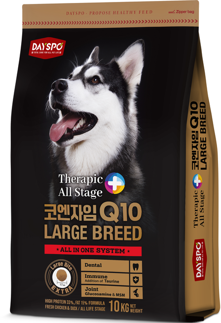 데이스포 전연령 강아지 테라픽 코엔자임Q10 라지브리드 건식사료, 오리, 10kg, 1개