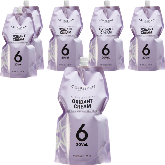 셀리본 옥시던트 컬러 크림 염색용 산화제 6%, 1.1L, 6개