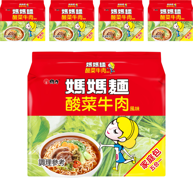 維力 媽媽麵 酸菜牛肉風味 75g, 25包
