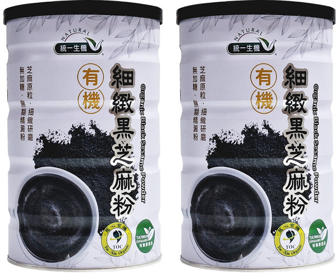 統一生機 有機細緻黑芝麻粉, 350g, 2罐