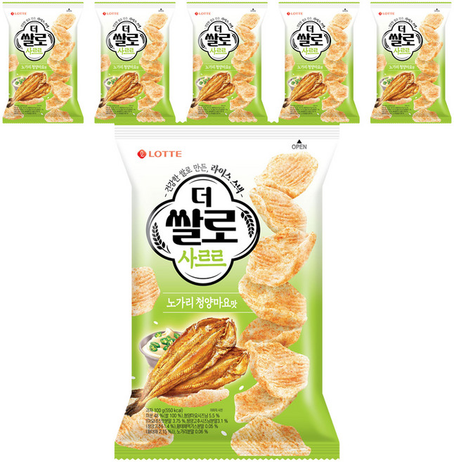 더쌀로 사르르 노가리 청양마요맛, 6개, 100g