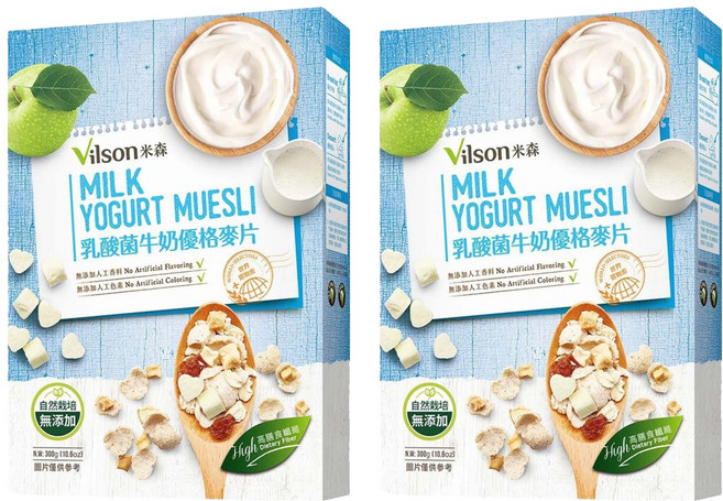 Vilson 米森 乳酸菌牛奶優格麥片, 300g, 2盒