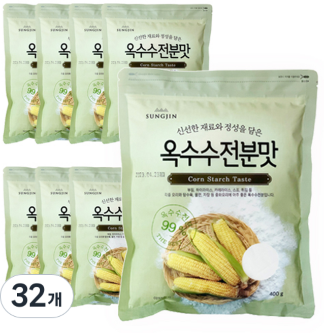 성진 옥수수 전분맛, 400g, 32개