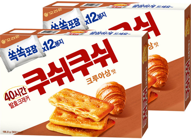 오리온 쿠쉬쿠쉬 크루아상맛, 196.8g, 2개
