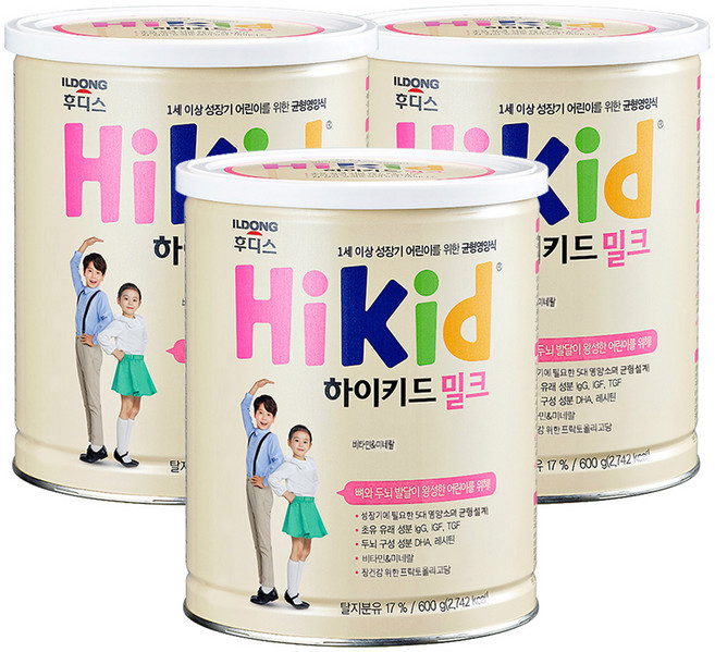 하이키드 영양식, 밀크, 600g, 3개