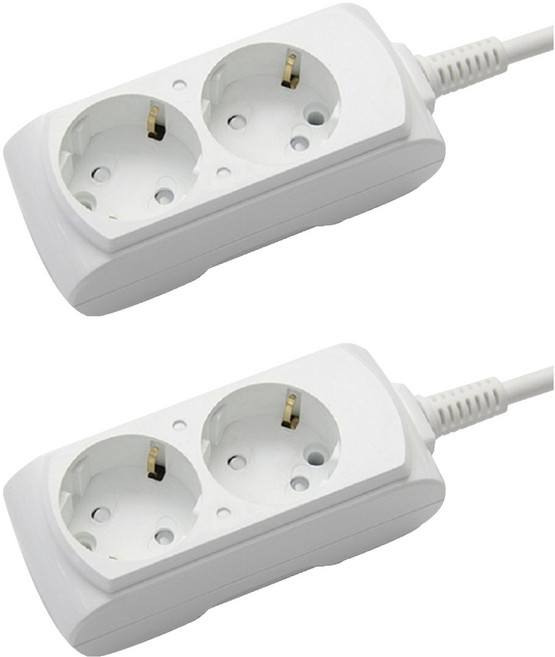 거성산업 접지형 2구 멀티탭 16A + 안전커버 2p, 단일색상(멀티탭), 랜덤발송(안전커버), 2세트, 4.5m