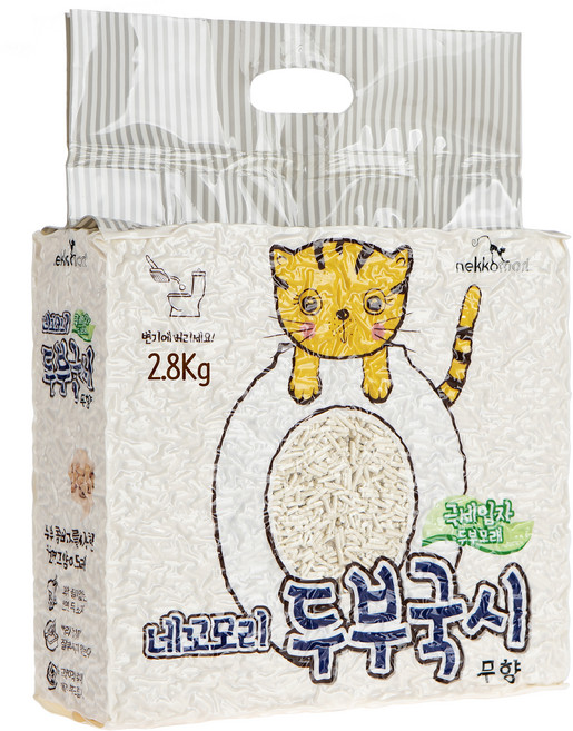 네꼬모리 응고형 두부국시 극세입자 고양이 모래, 2.8kg, 1개, 무향