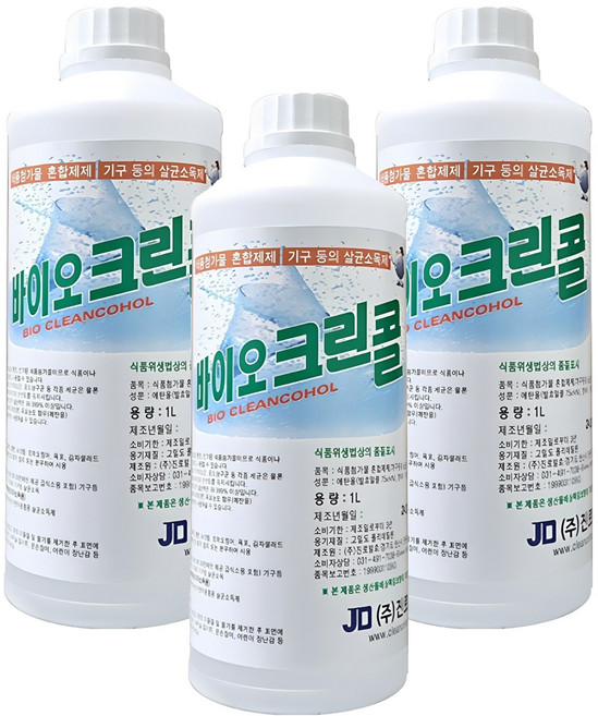 진로발효 바이오 크린콜 살균소독제, 1L, 3개