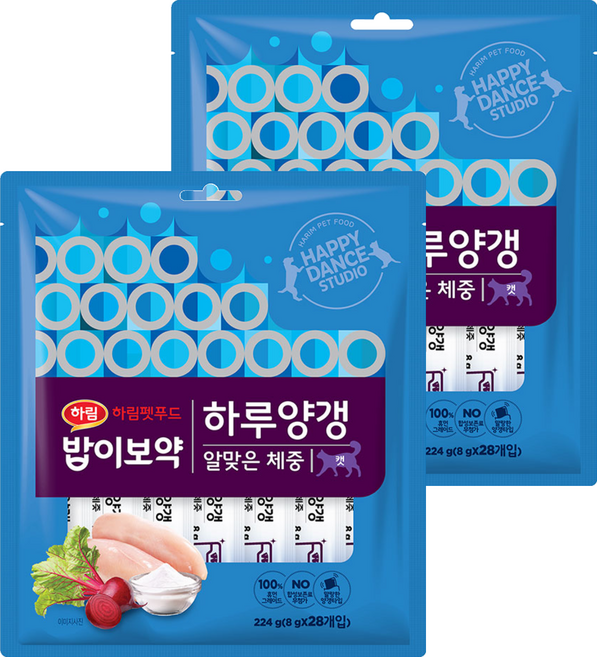 하림펫푸드밥이보약 캣 하루양갱, 알맞은 체중, 224g, 2개
