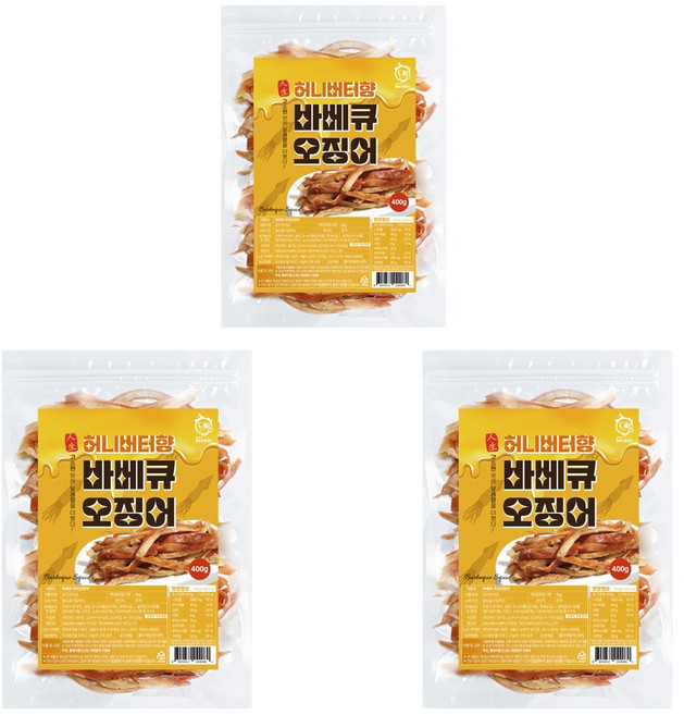 Heyami 蜂蜜奶油風味BBQ調味魷魚, 400g, 3個