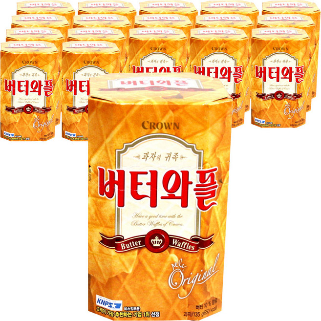 크라운 버터와플, 135g, 18개