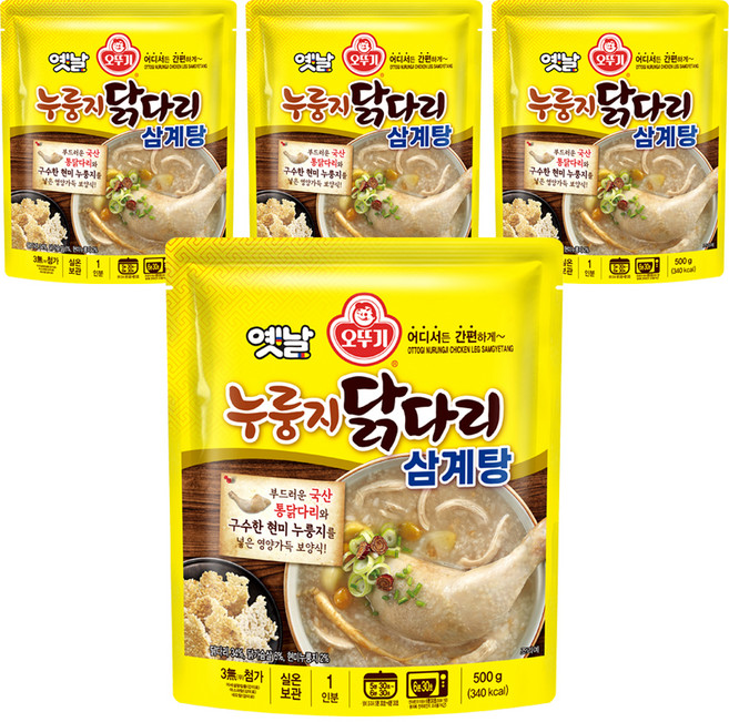 오뚜기 옛날 누룽지 닭다리 삼계탕, 4개, 500g