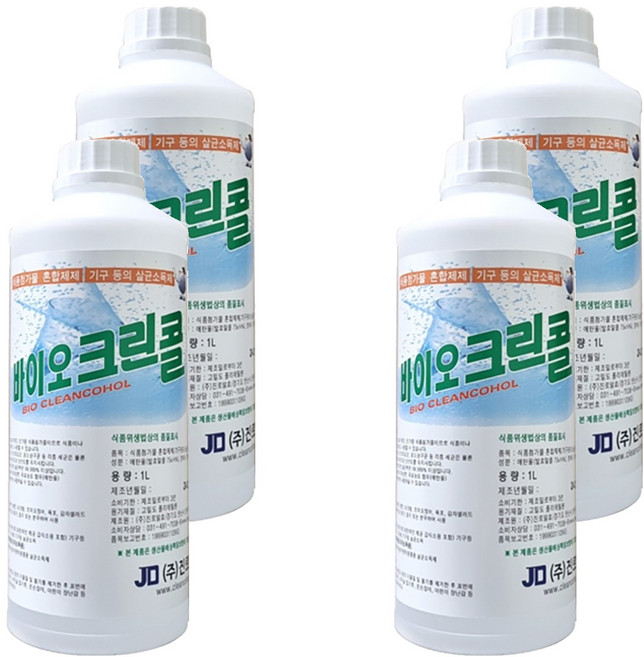 진로발효 바이오 크린콜 살균소독제, 1L, 4개