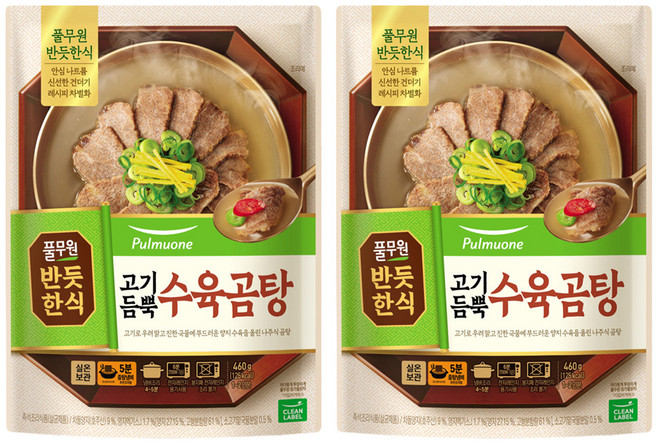 풀무원 반듯한식 고기듬뿍 수육곰탕, 2개, 460g