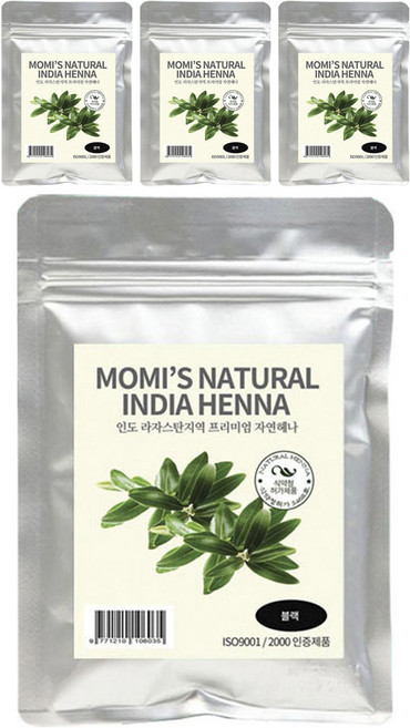 India Henna染髮劑, Black, 4包