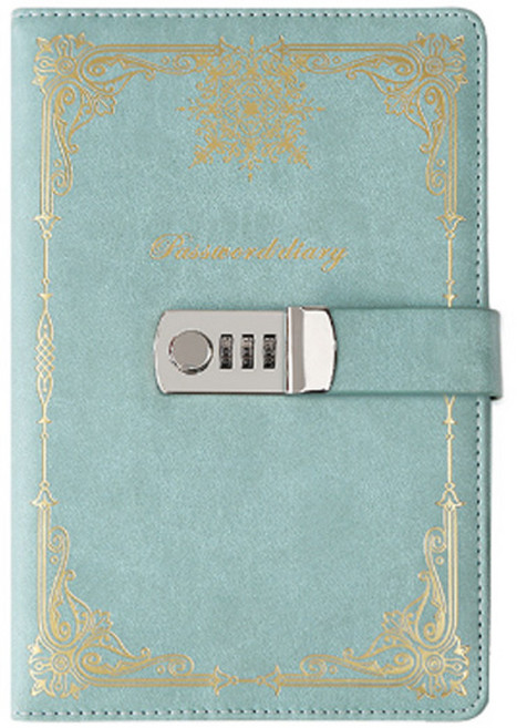 아리코 골드라인 시크릿 A5 비밀번호 잠금락 다이어리 수첩, 로얄그린, 1개