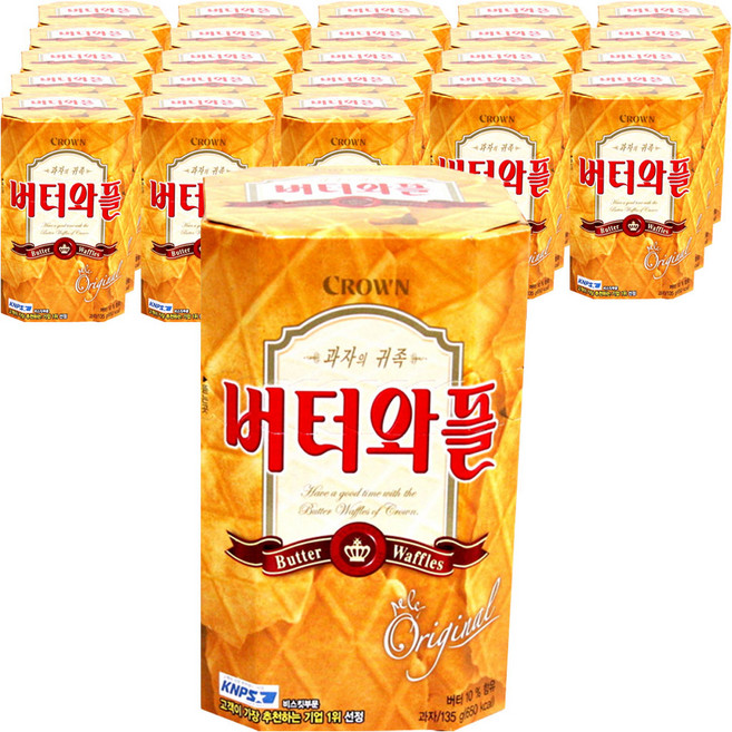 크라운 버터와플, 135g, 24개