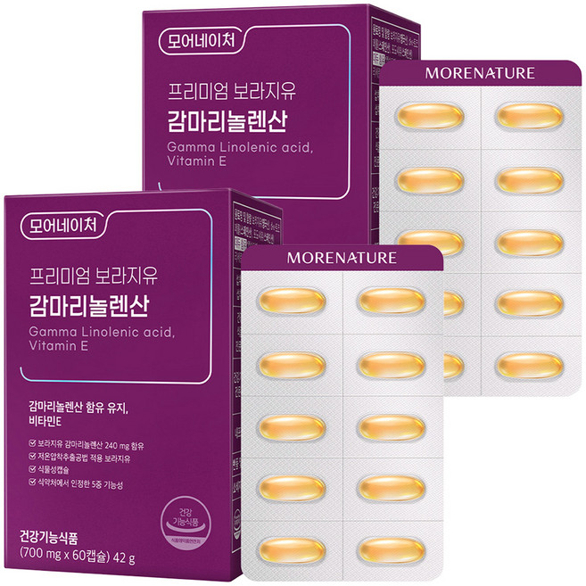 모어네이처 프리미엄 보라지유 감마리놀렌산, 60정, 2개