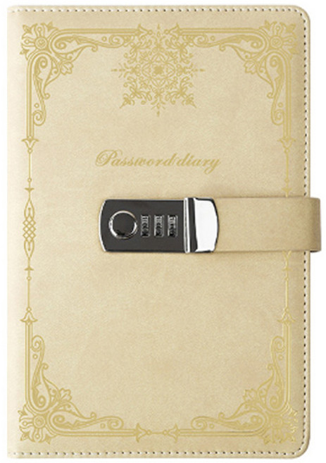 ARYKO Gold Line 秘密A5密碼鎖日記本, 米色, 1個