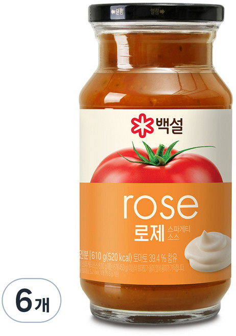 백설 로제 스파게티소스, 610g, 6개