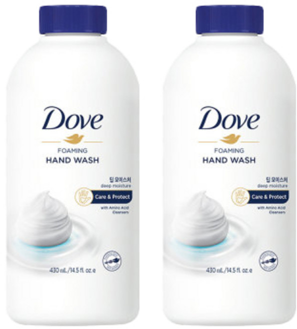 도브 포밍 핸드워시 딥모이스처 리필, 430ml, 2개
