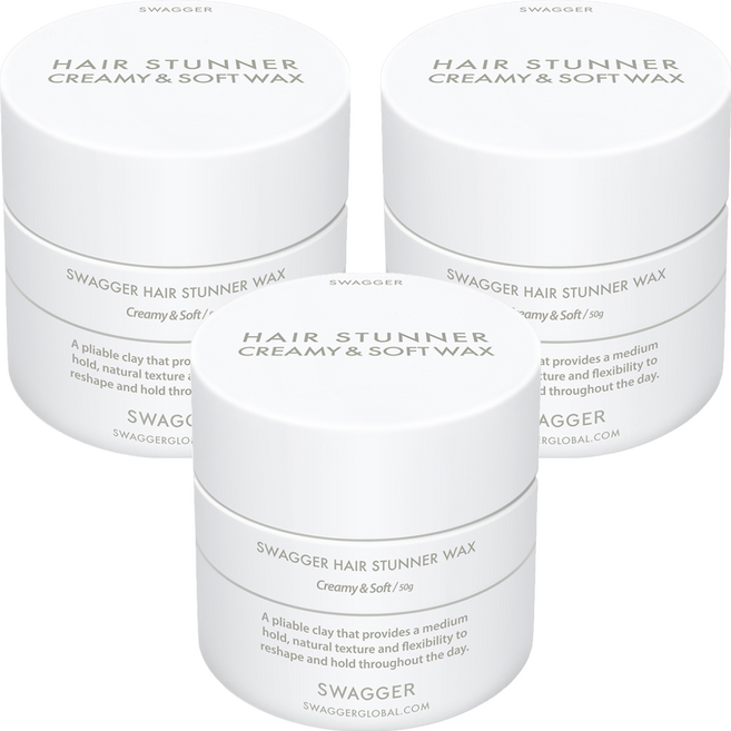 스웨거 헤어 스터너 왁스 크리미 앤 소프트, 50g, 3개