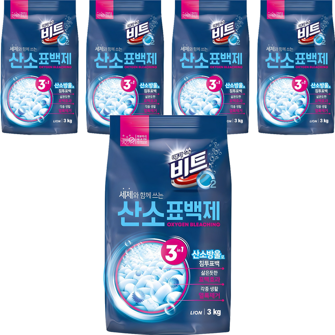 비트 오투 산소 표백제, 3kg, 1개입, 5개