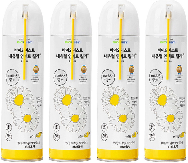 바이오미스트 내츄럴 인섹트 킬라 살충제 레몬향, 4개