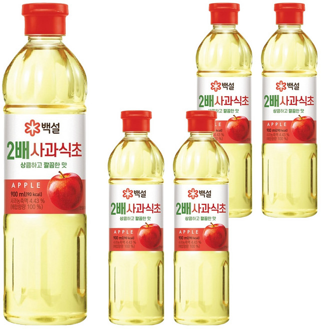 백설 2배 사과식초, 900ml, 5개