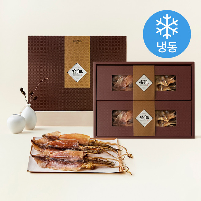 동명상회 동해안 마른오징어 10마리 고급 선물세트 850g 내외 + 쇼핑백 (냉동), 1세트