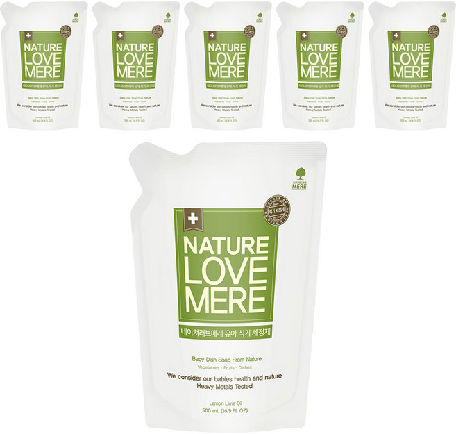 네이쳐러브메레 유아 식기 세정제, 500ml, 6개