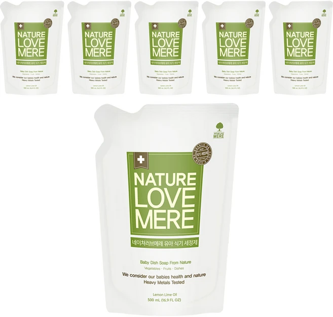 네이쳐러브메레 유아 식기 세정제, 500ml, 6개 - 쿠팡