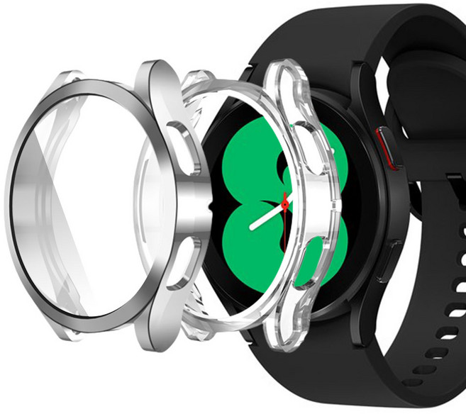 루아르모 갤럭시워치 TPU 액정보호 풀커버 케이스 2p, 실버, 투명