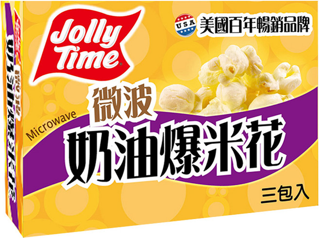 Jolly Time 微波爆米花 奶油口味, 300g, 1盒